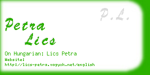 petra lics business card